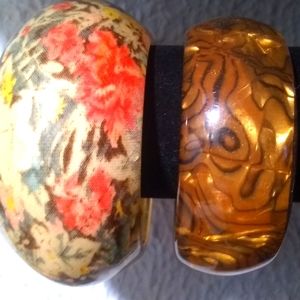 Vintage chunky tapestry bangles